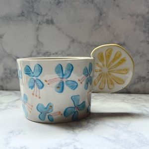 Lemon & Blue Floral Mug!
